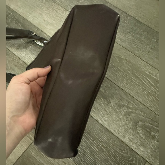 ESprit Vintage Brown Leather snap closure Shoulder Bag Tote Purse Womens - Picture 5 of 9